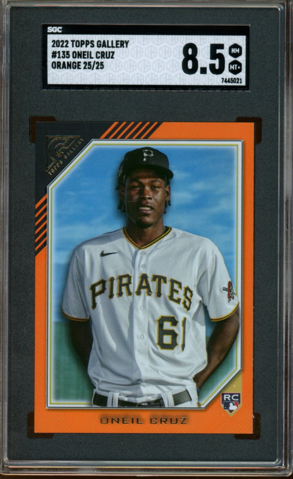 SGC 8.5 - 2022 Topps Gallery - Oneil Cruz - Orange - 25/25 - Rookie Card