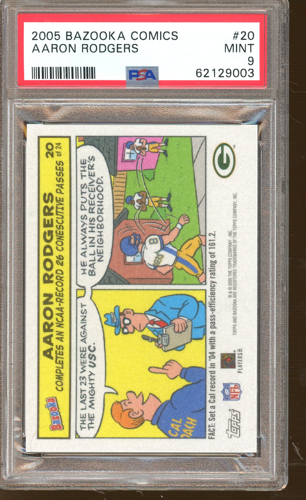 PSA 9 - Topps - 2005 Bazooka Comics - Aaron Rodgers