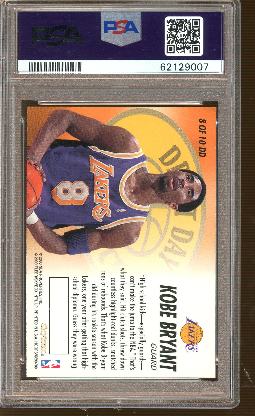 PSA 8 - 1999 Hoops Decade - Kobe Bryant - Draft Day Dominance