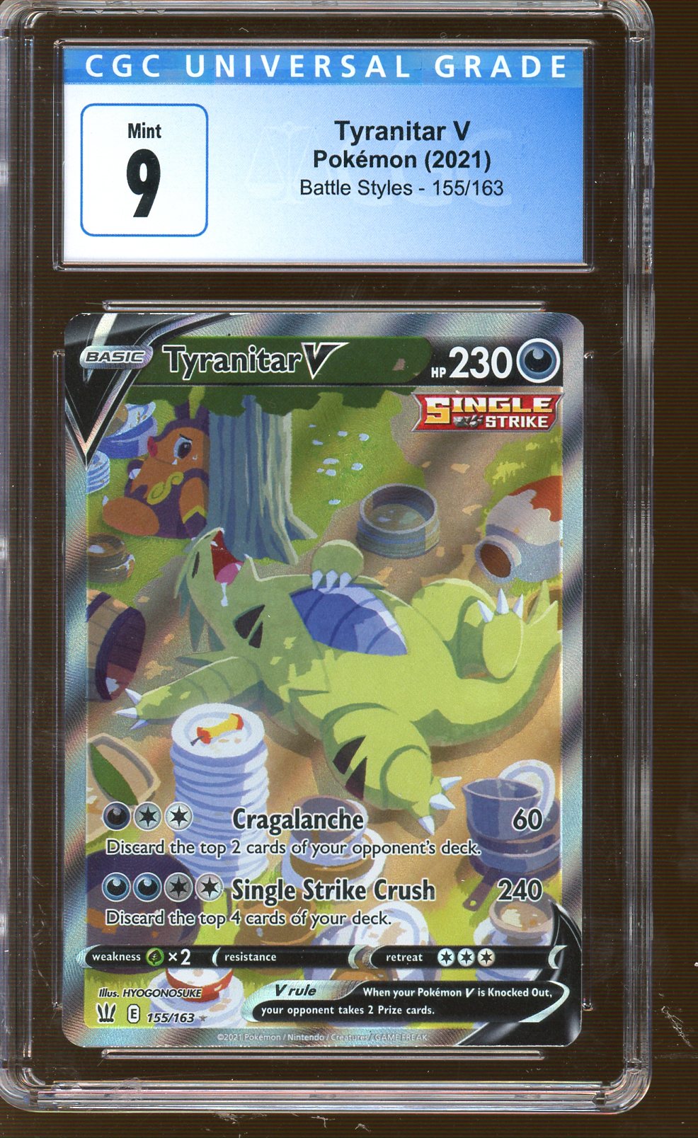 CGC Mint 9 - 2021 Pokémon - Battle Styles - Tyranitar V 155/163