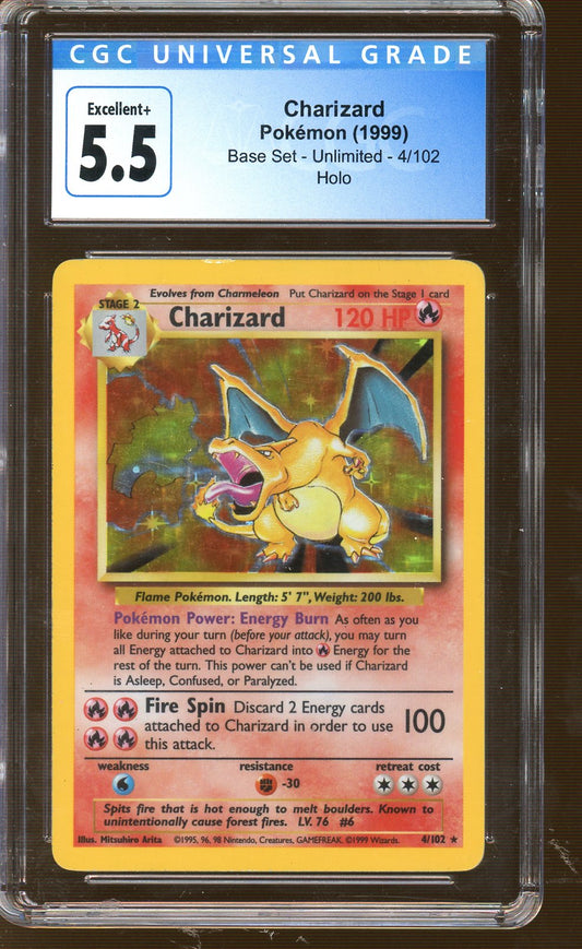 CGC Excellent+ 5.5 - 1999 Pokémon - Base Set - Charizard