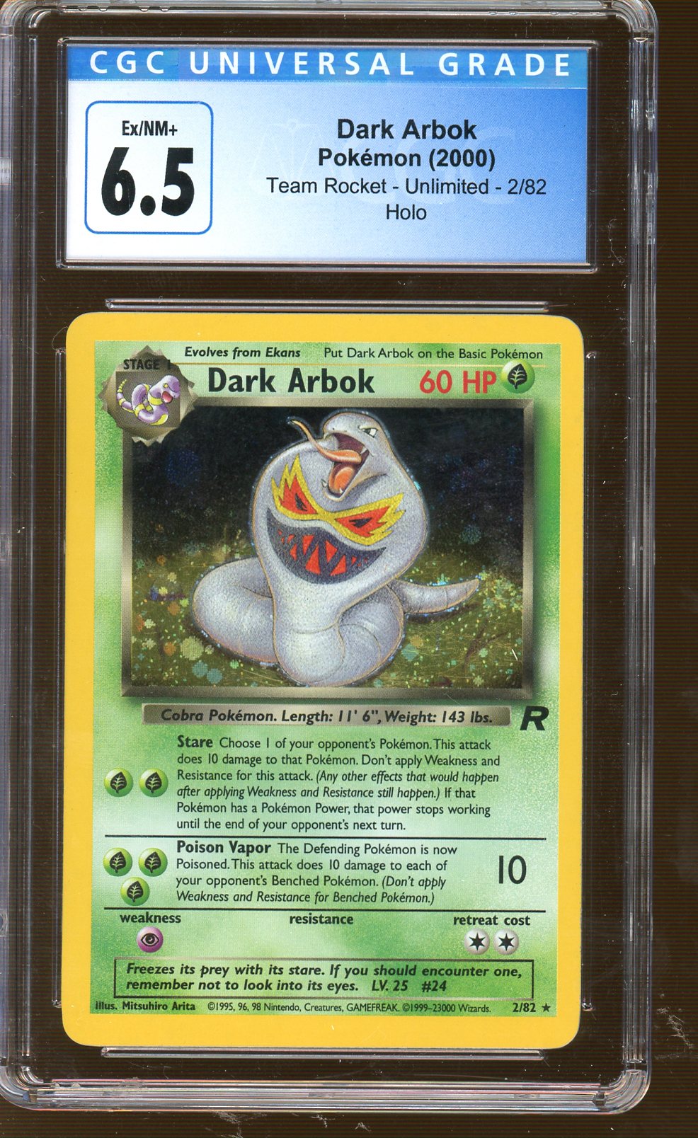 CGC Ex+/NM+ 6.5 - 2000 Pokémon - Team Rocket - Dark Arbok