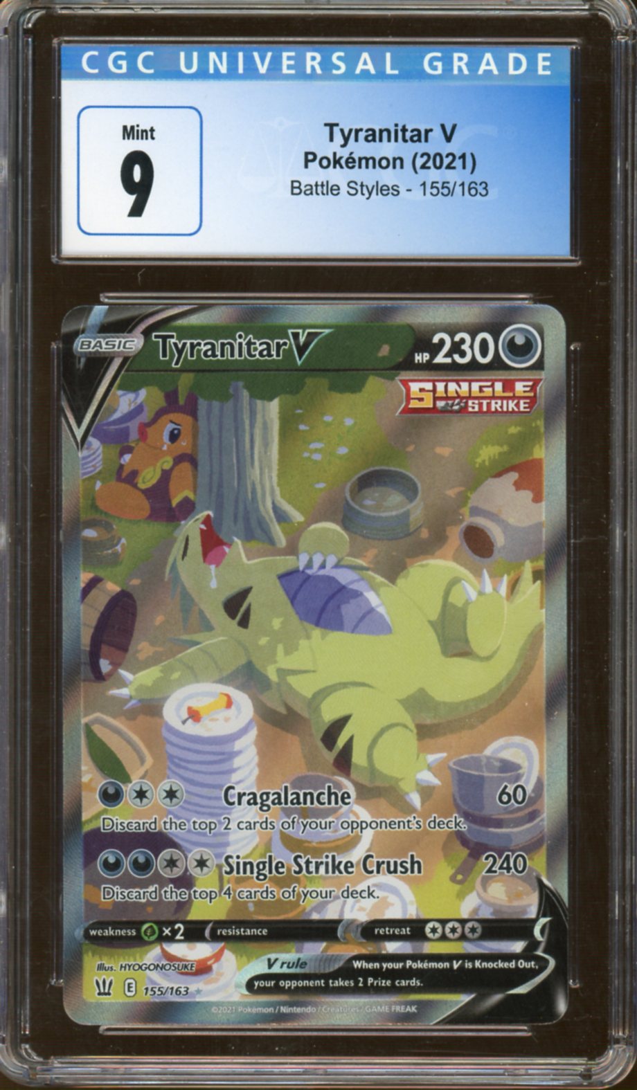 CGC Mint 9 - 2021 -  Pokemon - Battle Styles - Tyranitar V Alt Art