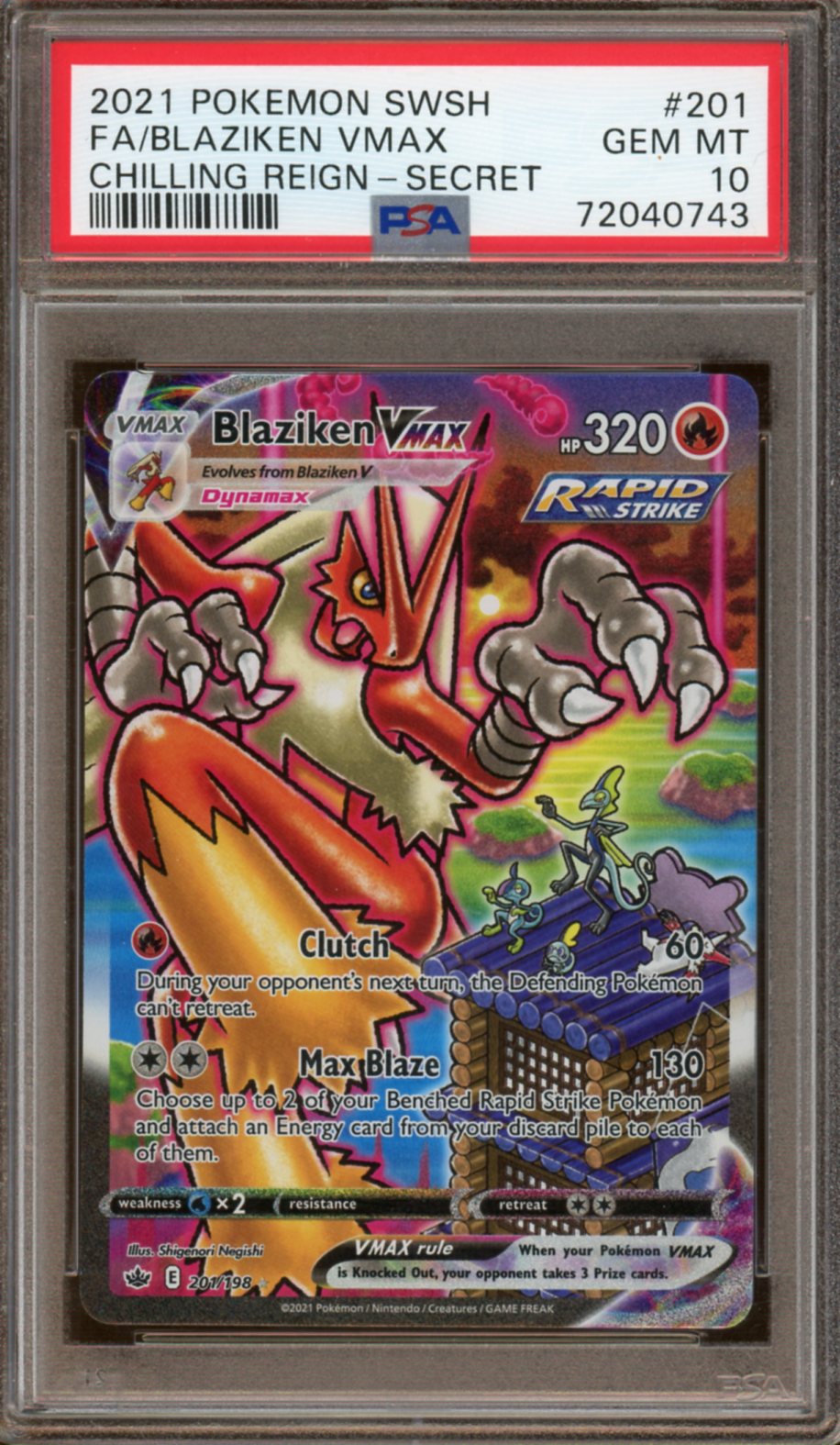 PSA 10 - 2021 Pokémon - Chilling Reign - Blaziken VMAX (Alternate Art)