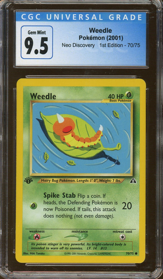 CGC Gem Mint 9.5 - 2000 Pokemon - Neo Discovery - 1ST EDITION Weedle