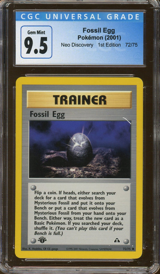 CGC Gem Mint 9.5 - 2000 Pokemon - Neo Discovery - 1ST EDITION Fossil Egg