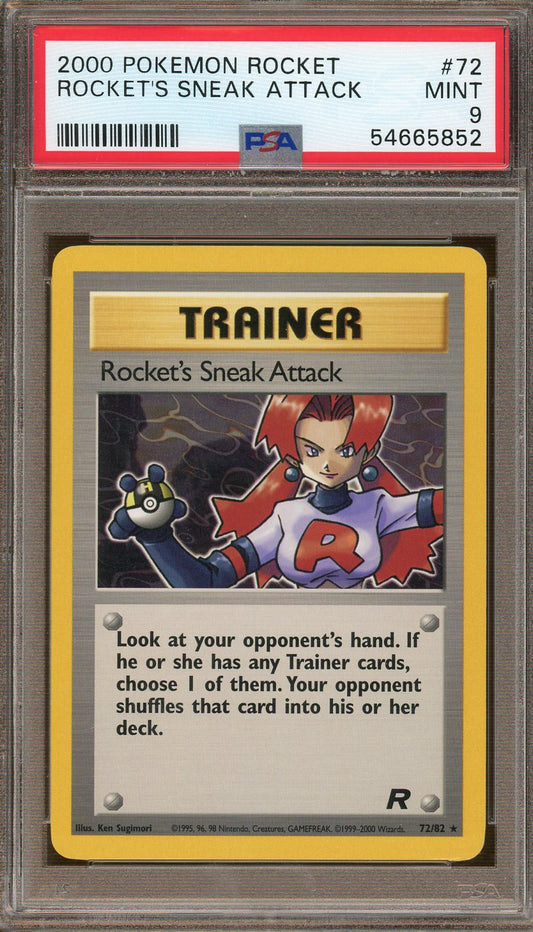 PSA Mint 9 - 2000 Pokemon Rocket  - Rocket's Sneak Attack