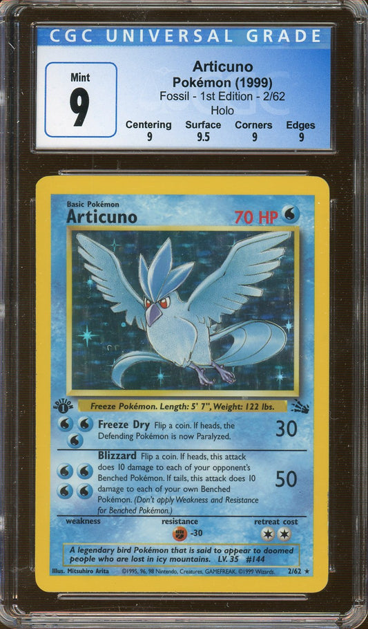 CGC Mint 9 - 1999 Fossil - 1ST Edition Articuno (Holo)